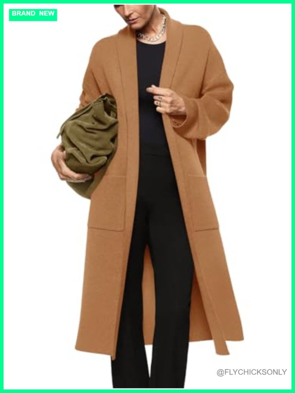 Oversized Open Front Maxi Cardigan Sweater Coat Loose Viscose Blend Knit